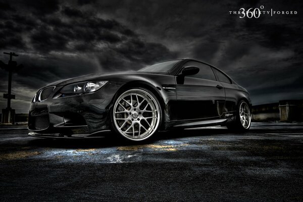 A chic car in black and white colors