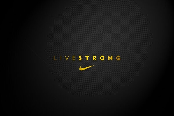 Logotipo de Nike dorado sobre fondo negro