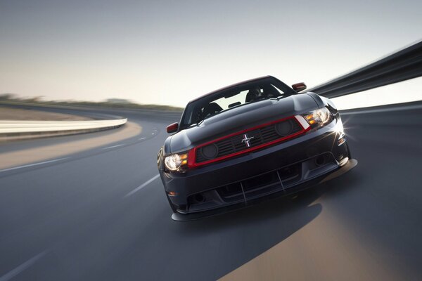 Ford Mustang racing on the race track