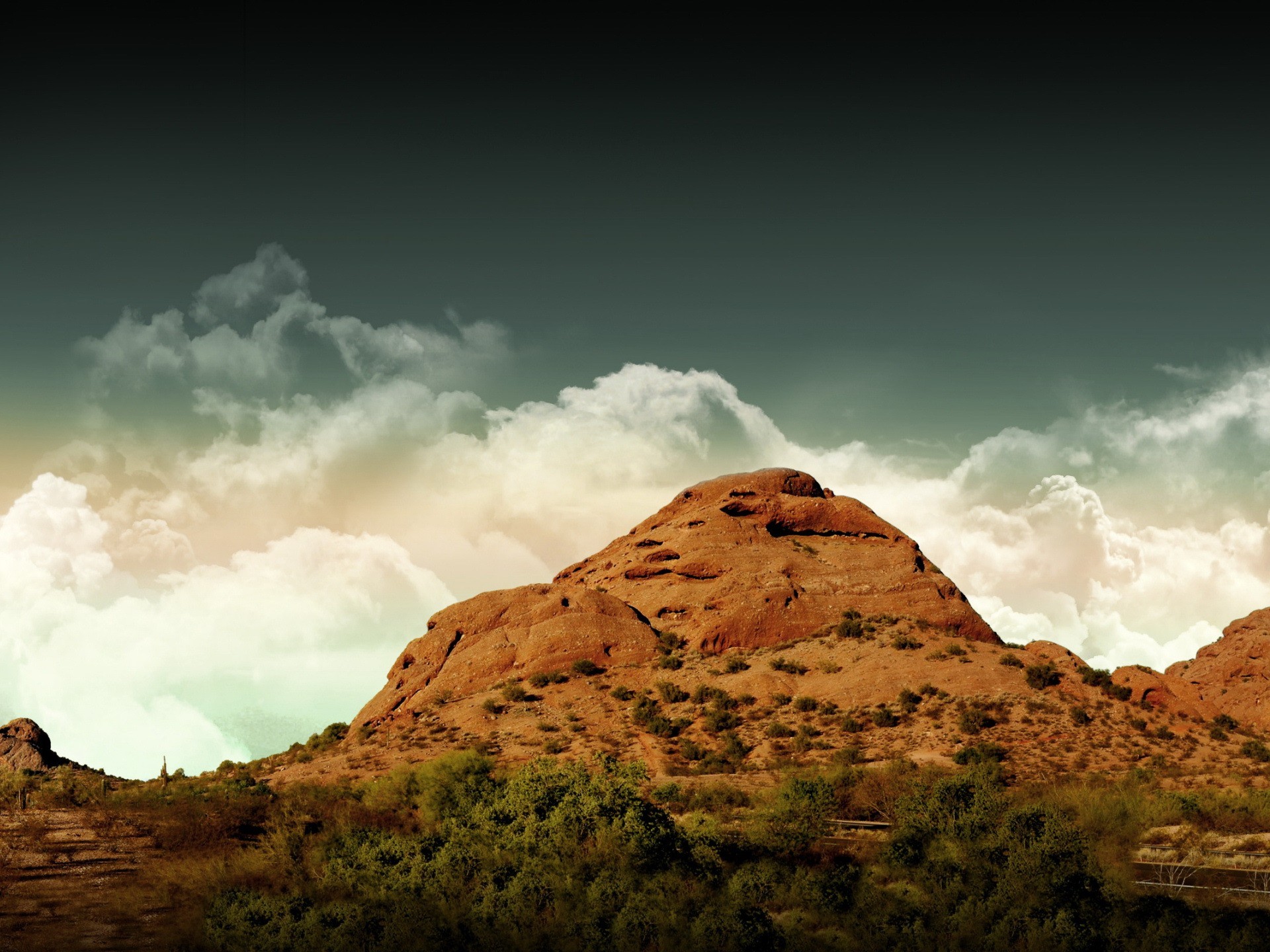 clouds mountain desert