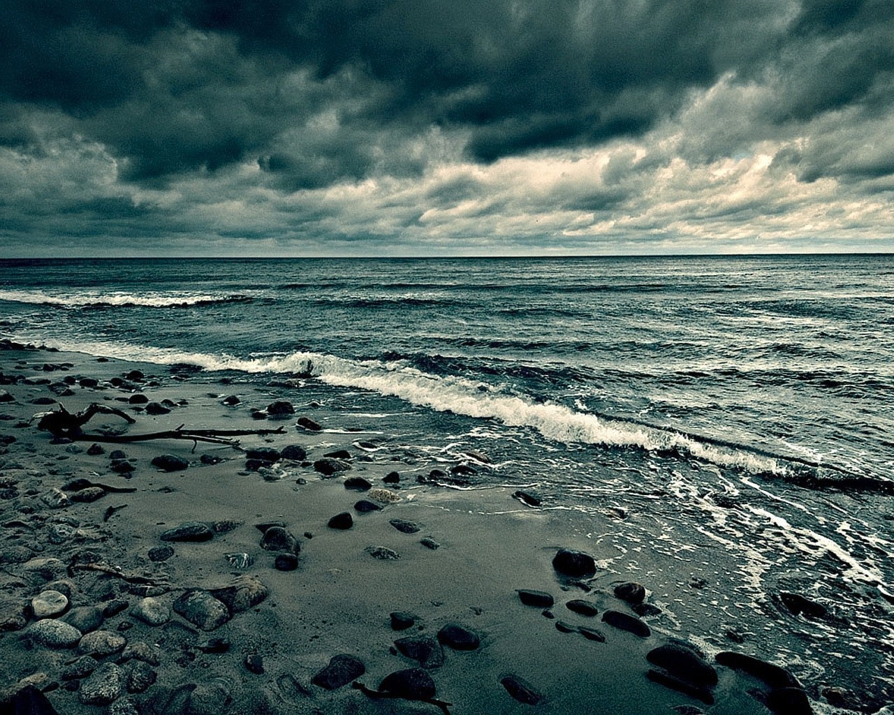 horizonte nubes tristeza piedras