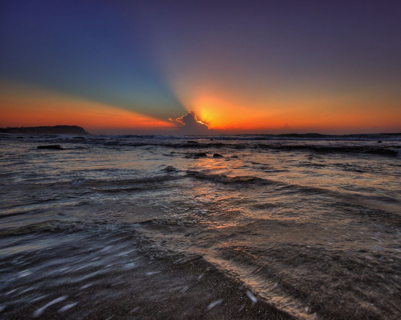 sonnenuntergang wellen wasser wolken