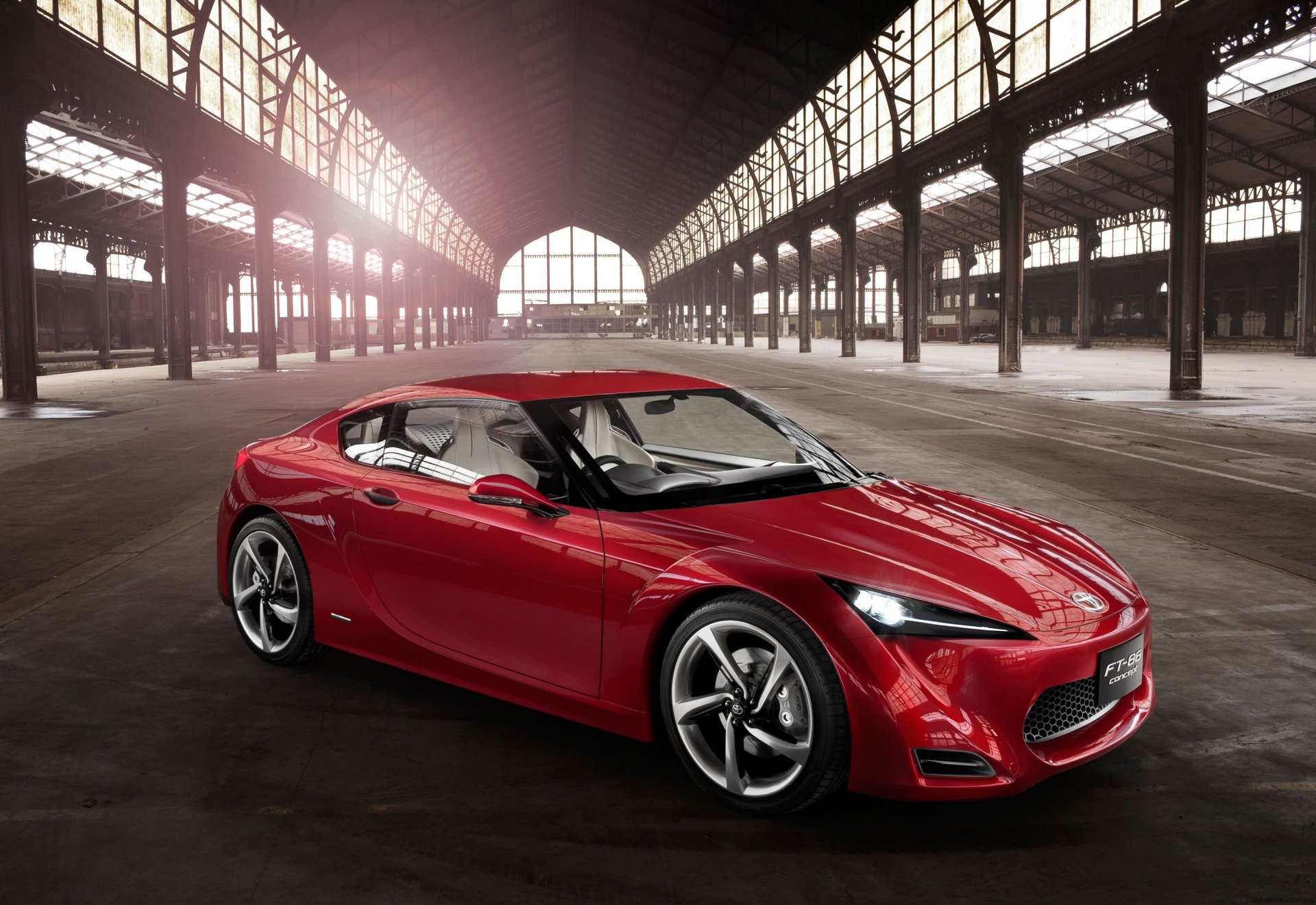 toyota ft-86 concept rouge hangar