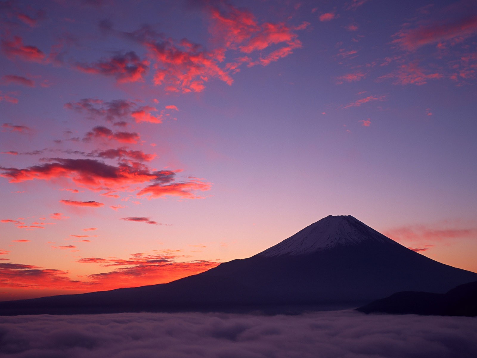 fuji nuages pourpre