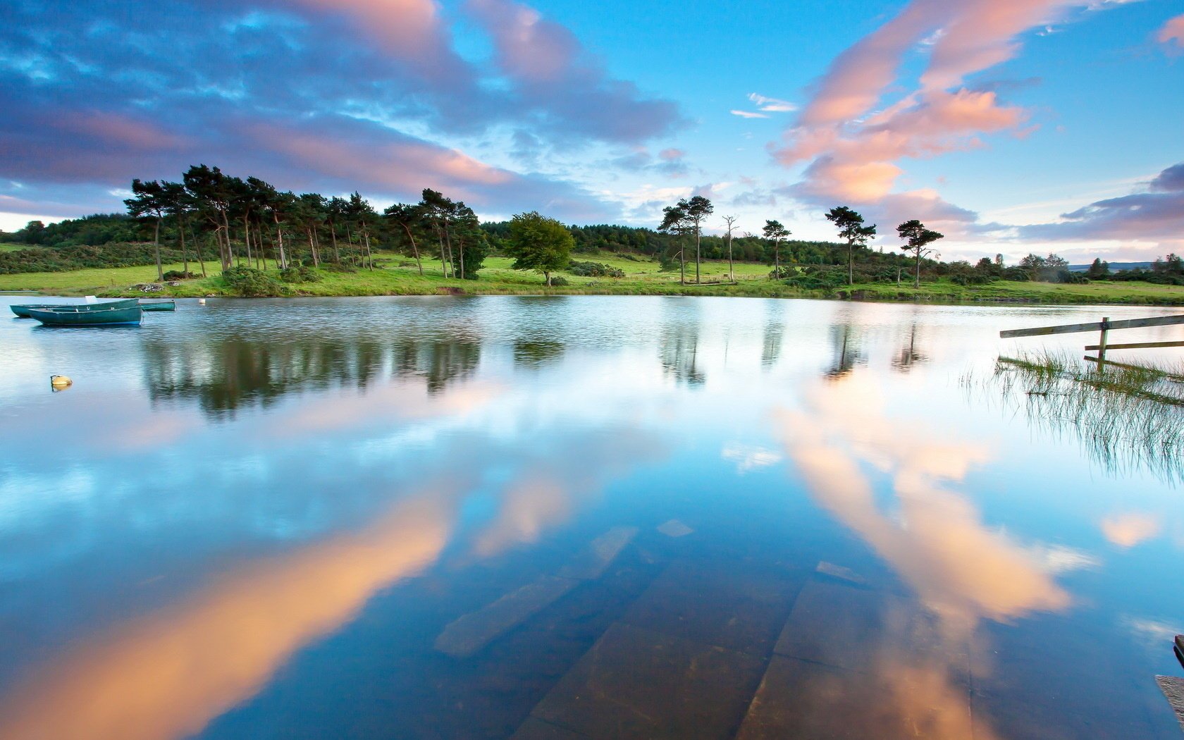 paisaje verano lago cielo