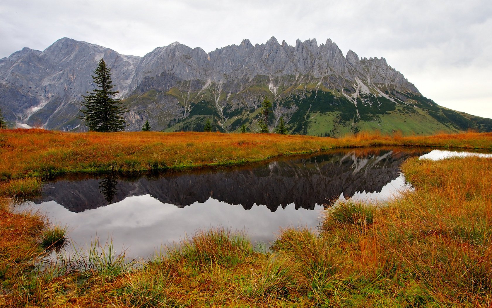 water lake mountains autumn nature