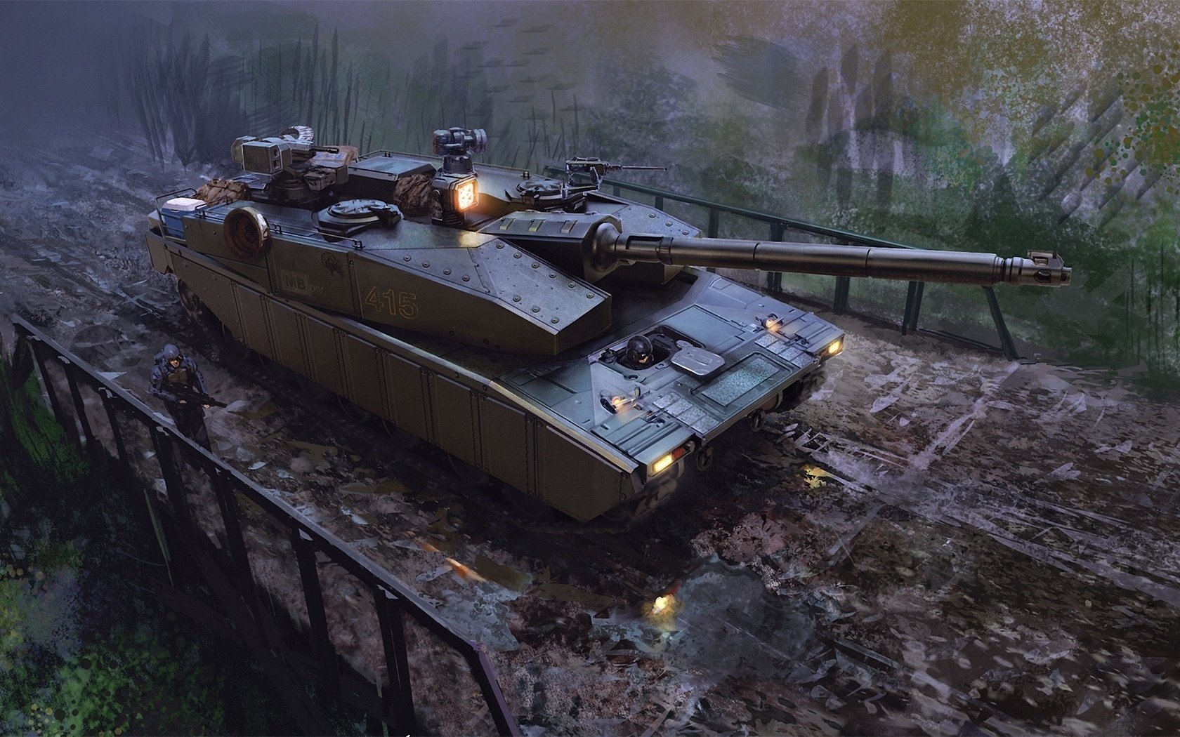 art tank weapons military bridge people