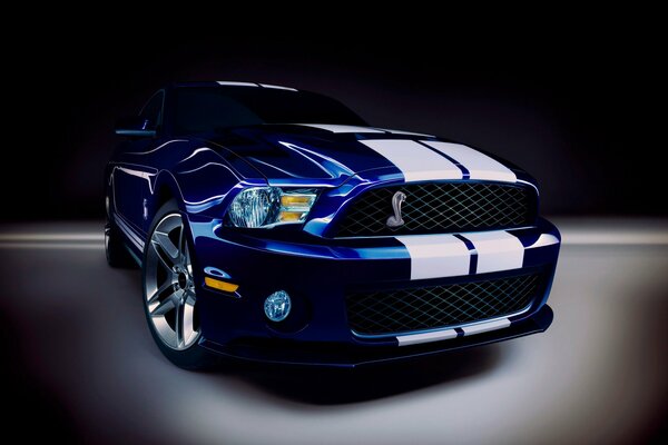 Voiture ford Mustang Shelby bleu