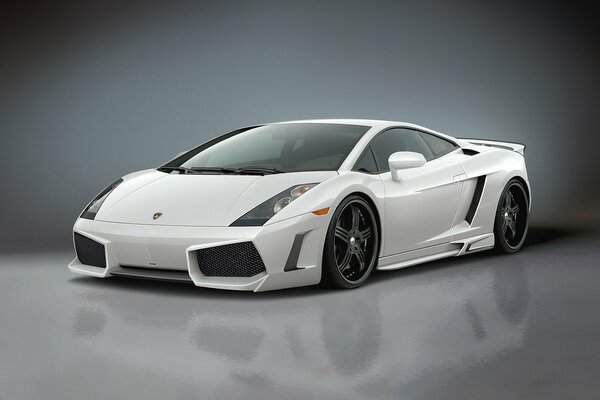 White lamborghini gallardo in high quality