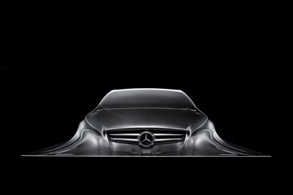 Mercedes benz con luz de faro engrasada