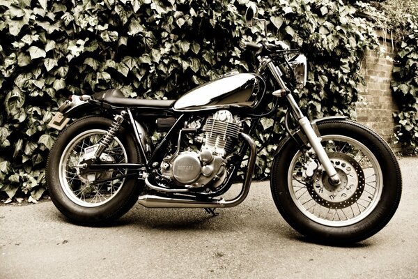 Retro motorcycle in the sickle filter