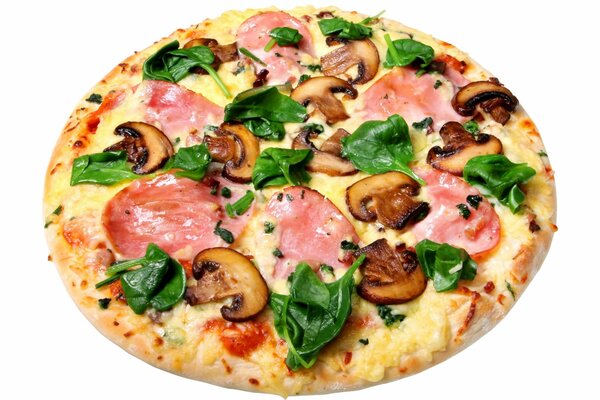 Pizza with mushrooms cheese and sausage