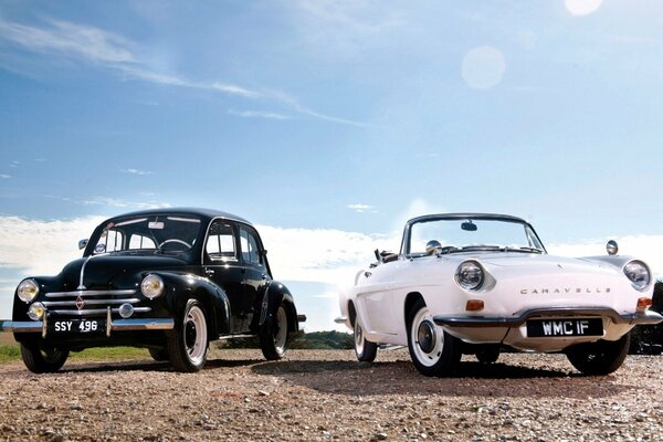Ford und Renault in Schwarz und Weiß