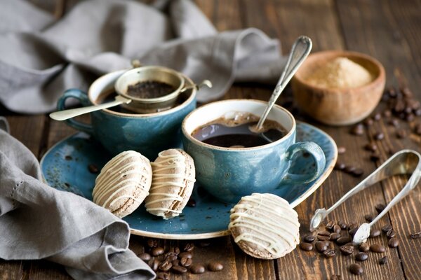 Morning coffee brewed from beans