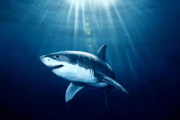 Requin à dents de sabre sous l eau