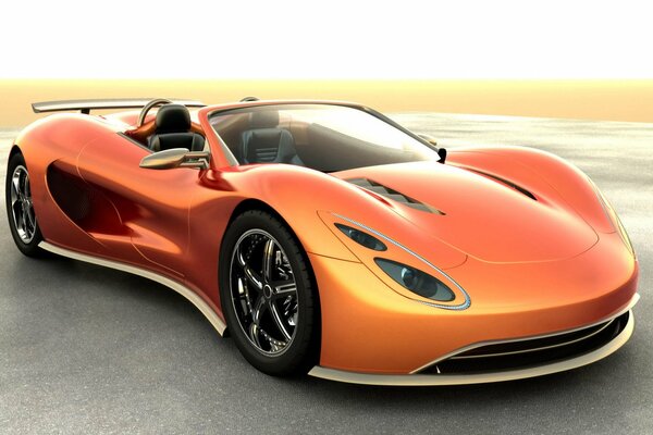 Orange powerful sports supercar