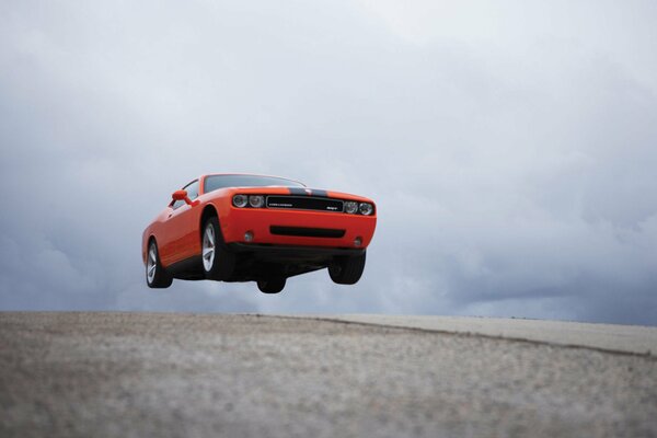 Car jump in the air is beautiful