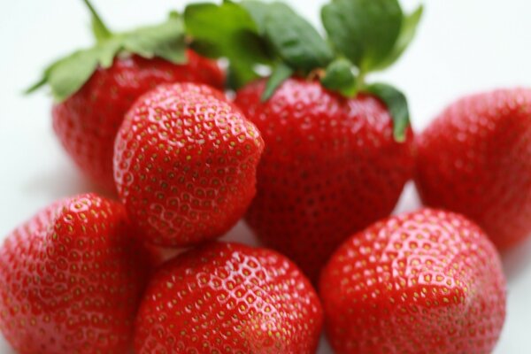 Ripe strawberries close-up