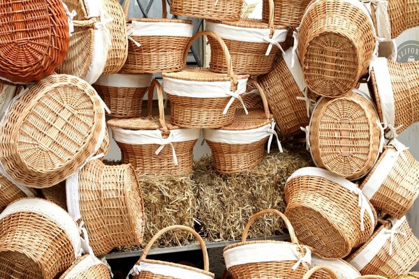 Paniers en osier comme une belle vue de l artisanat