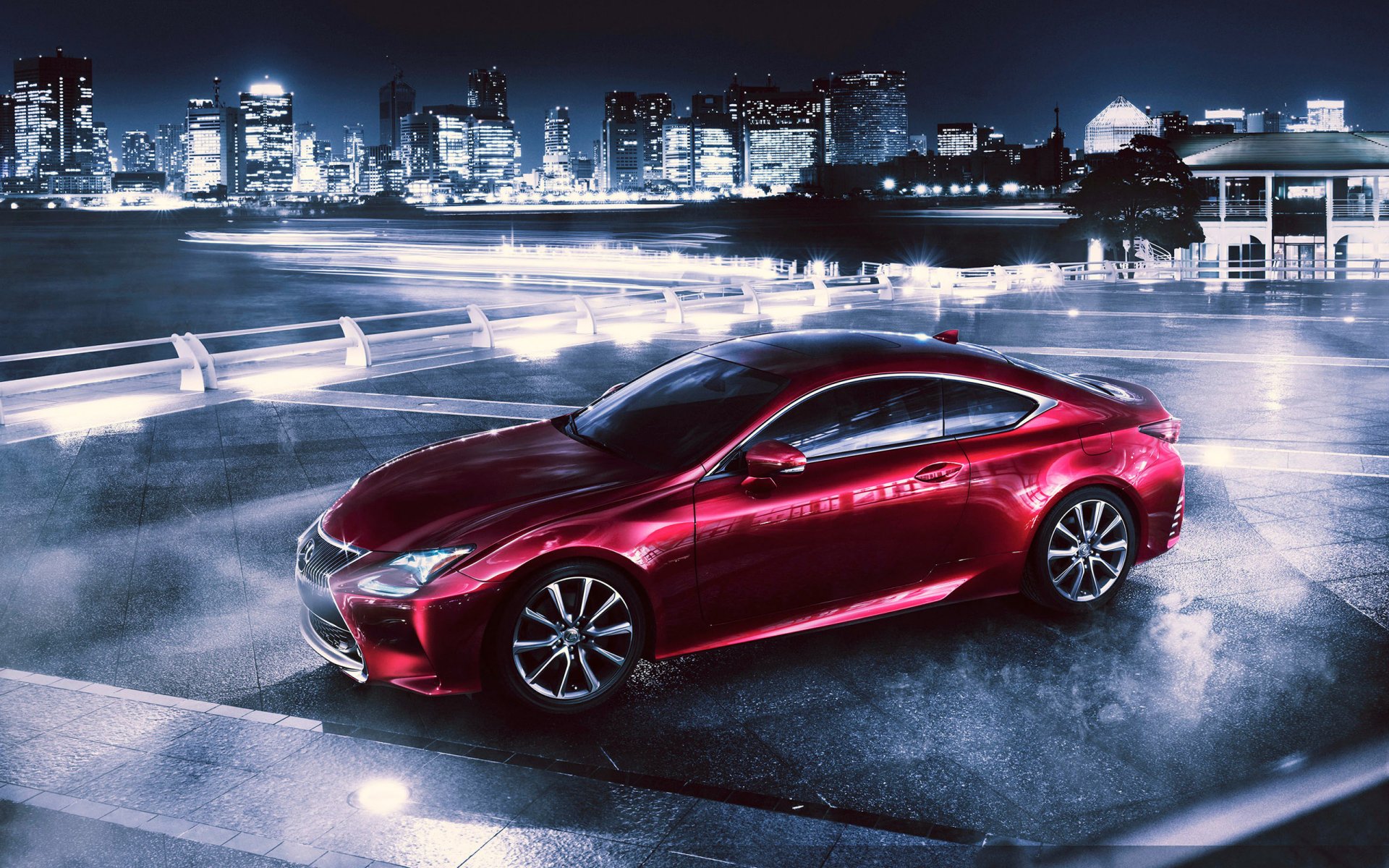 lexus rc 350 quai nuit ville métropole