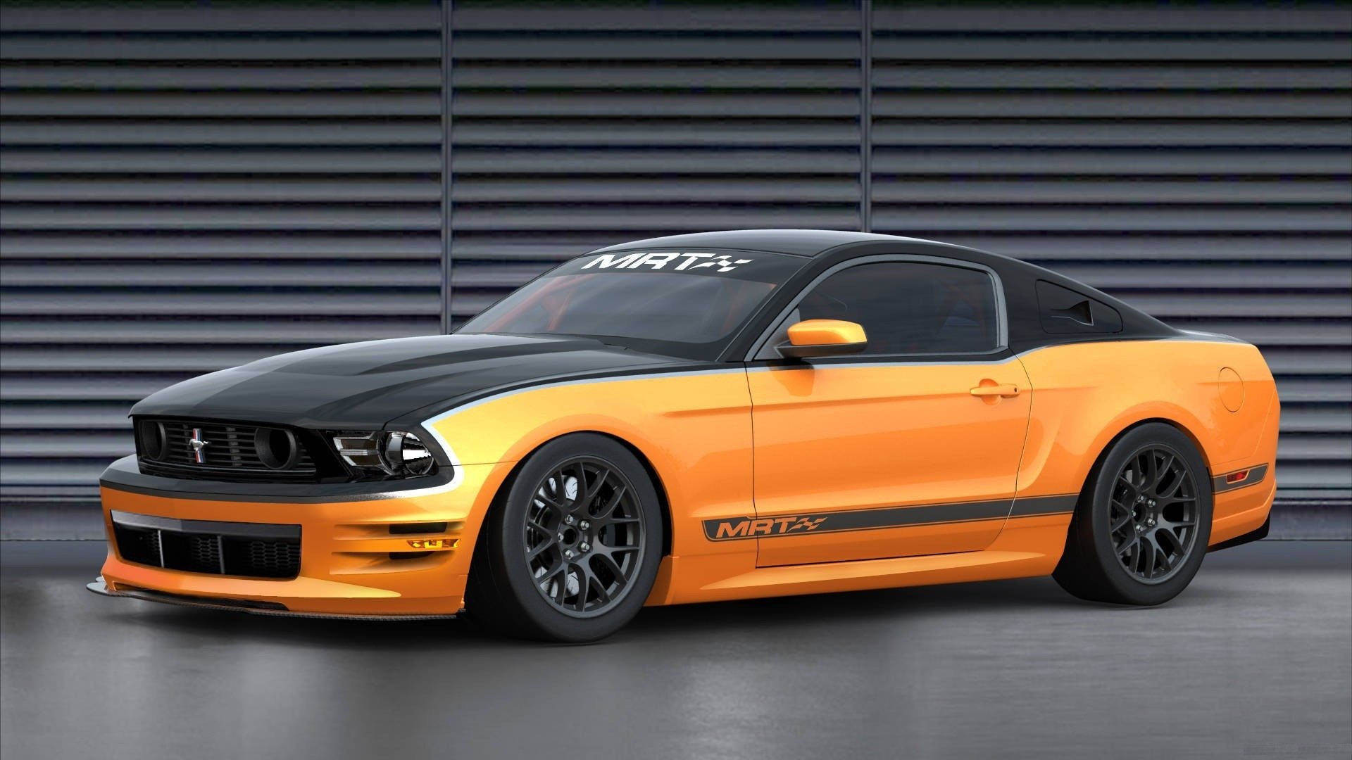 mustang ford orange noir tuning