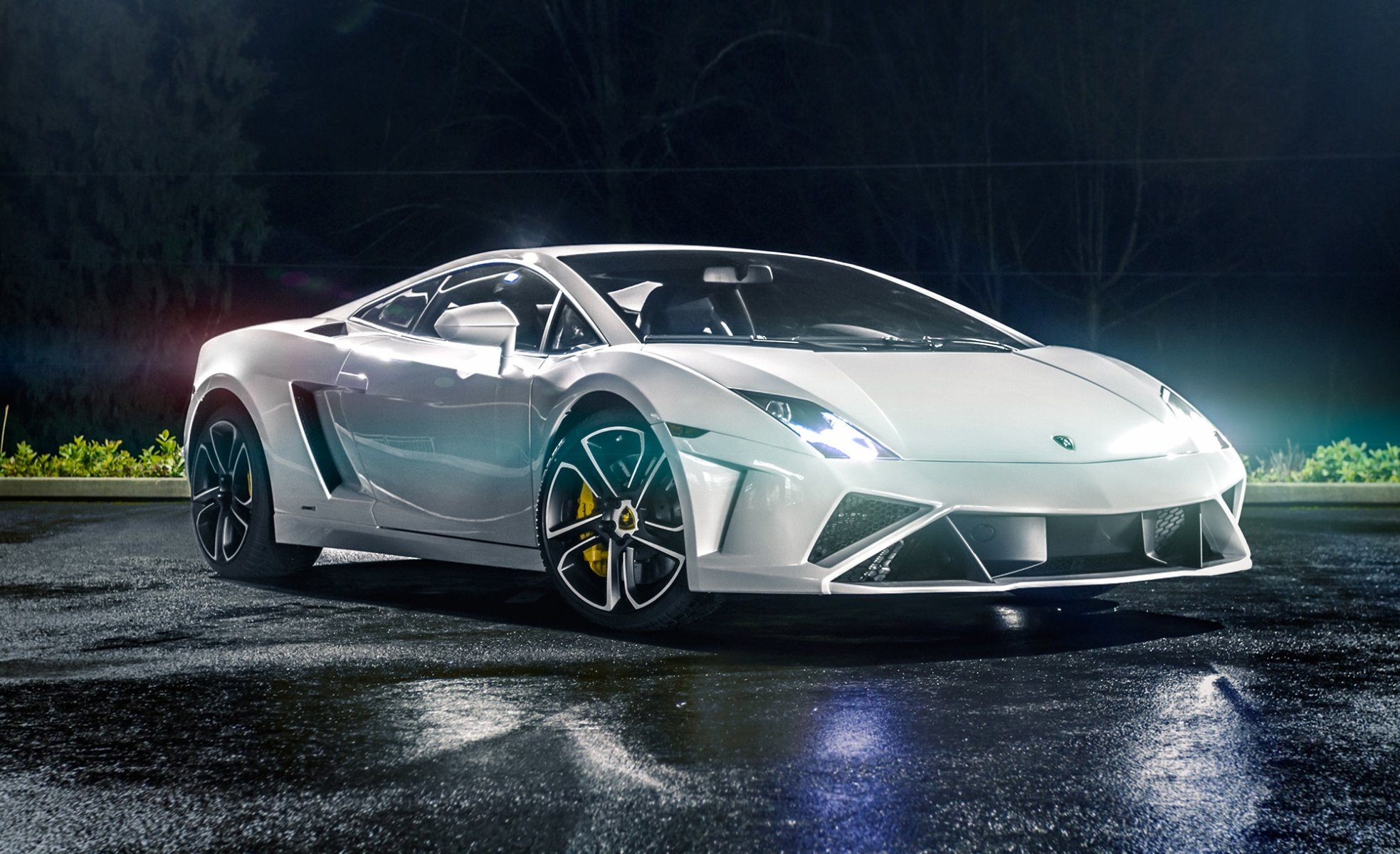 lamborghini gallardo lp560-4 2013 nuit lumière blanc supercar tuning par nord-ouest auto salon