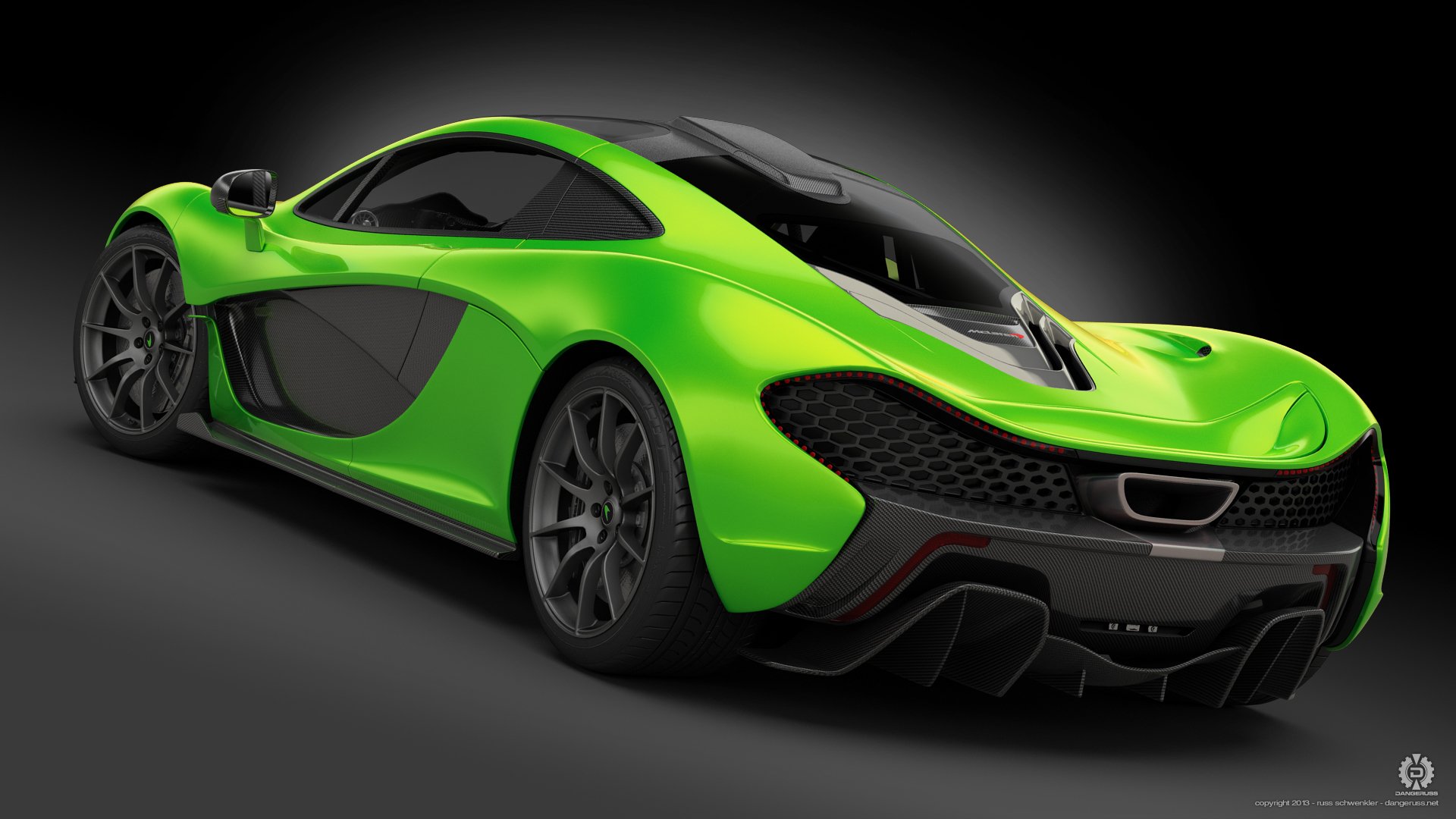 mclaren p1 verde supercar concetto