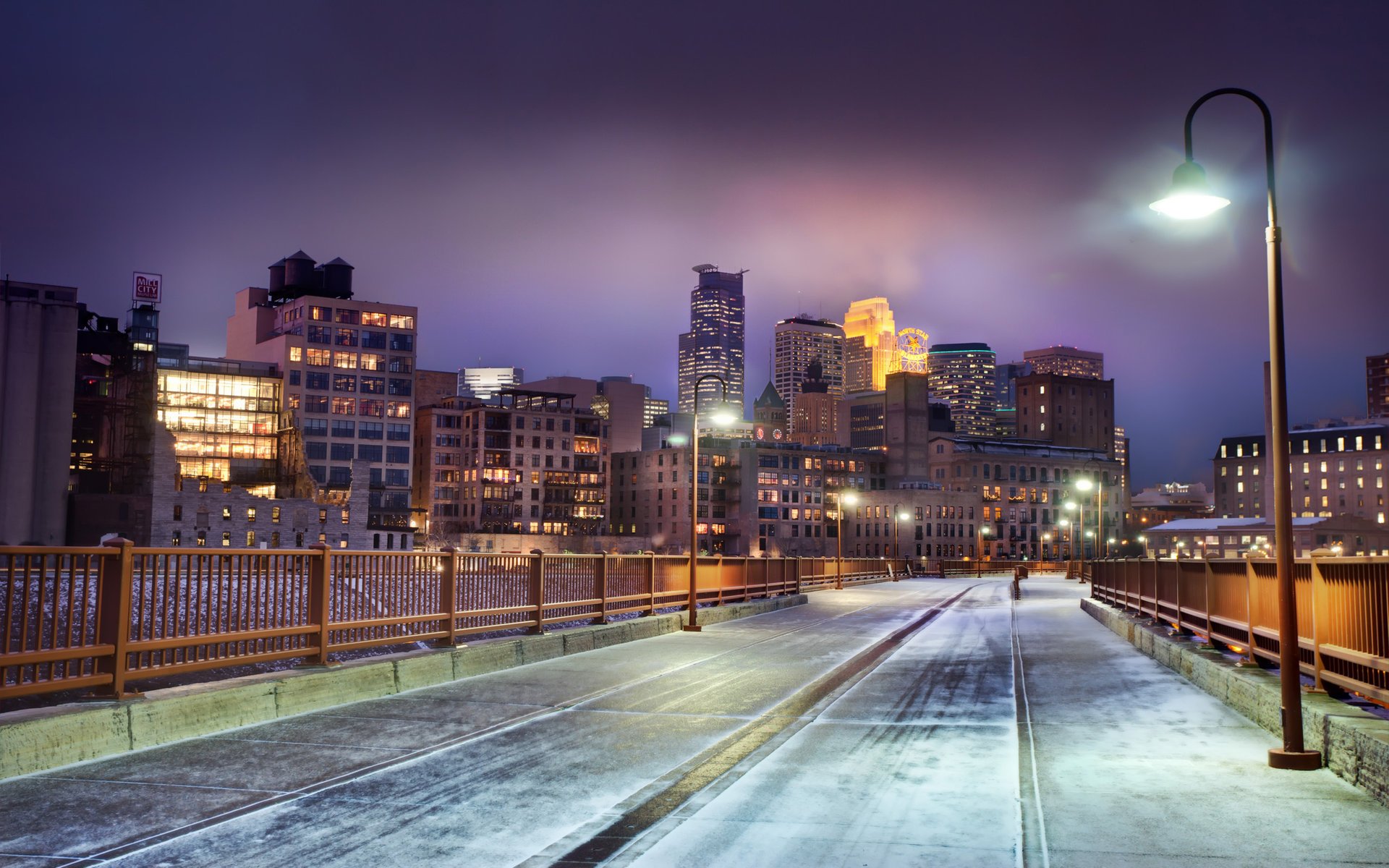 minnesota minneapolis minnesota skyline at night winter snow united state