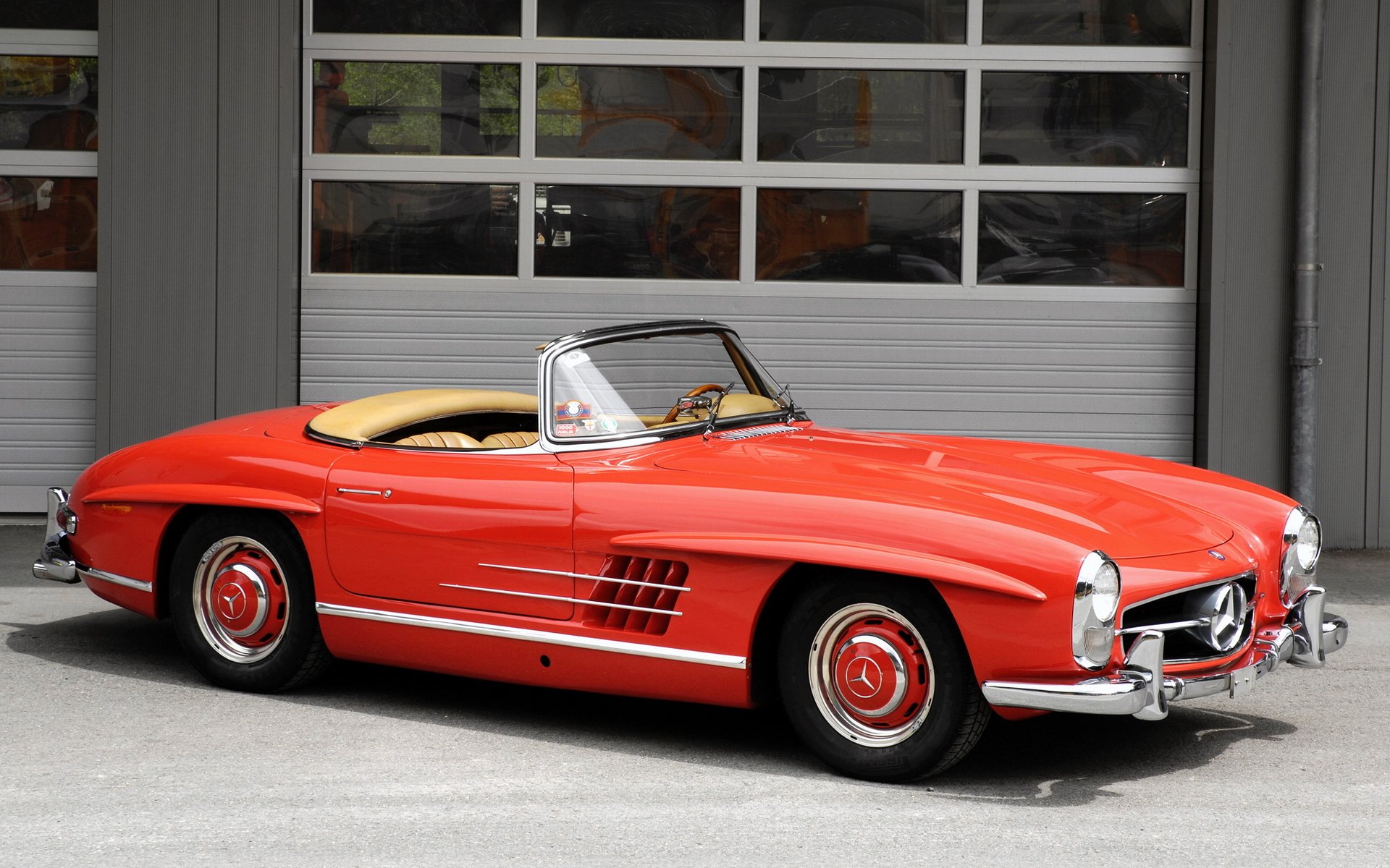 mercedes-benz 300sl rétro cabriolet rouge