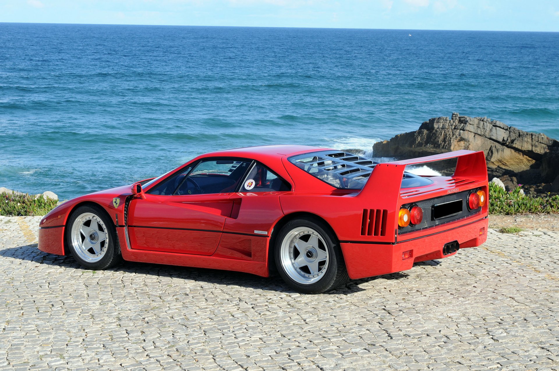 ferrari f40 ferrari coche mar agua guapo