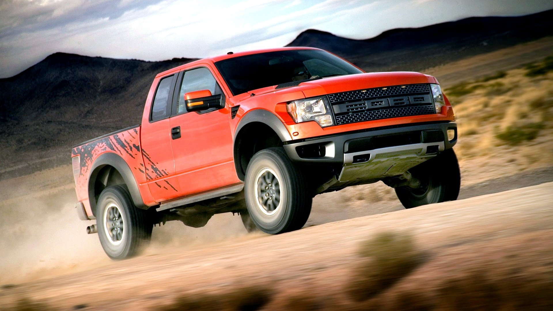 coche papel pintado naranja ford f-150 svt raptor papel pintado raptor suv velocidad potencia