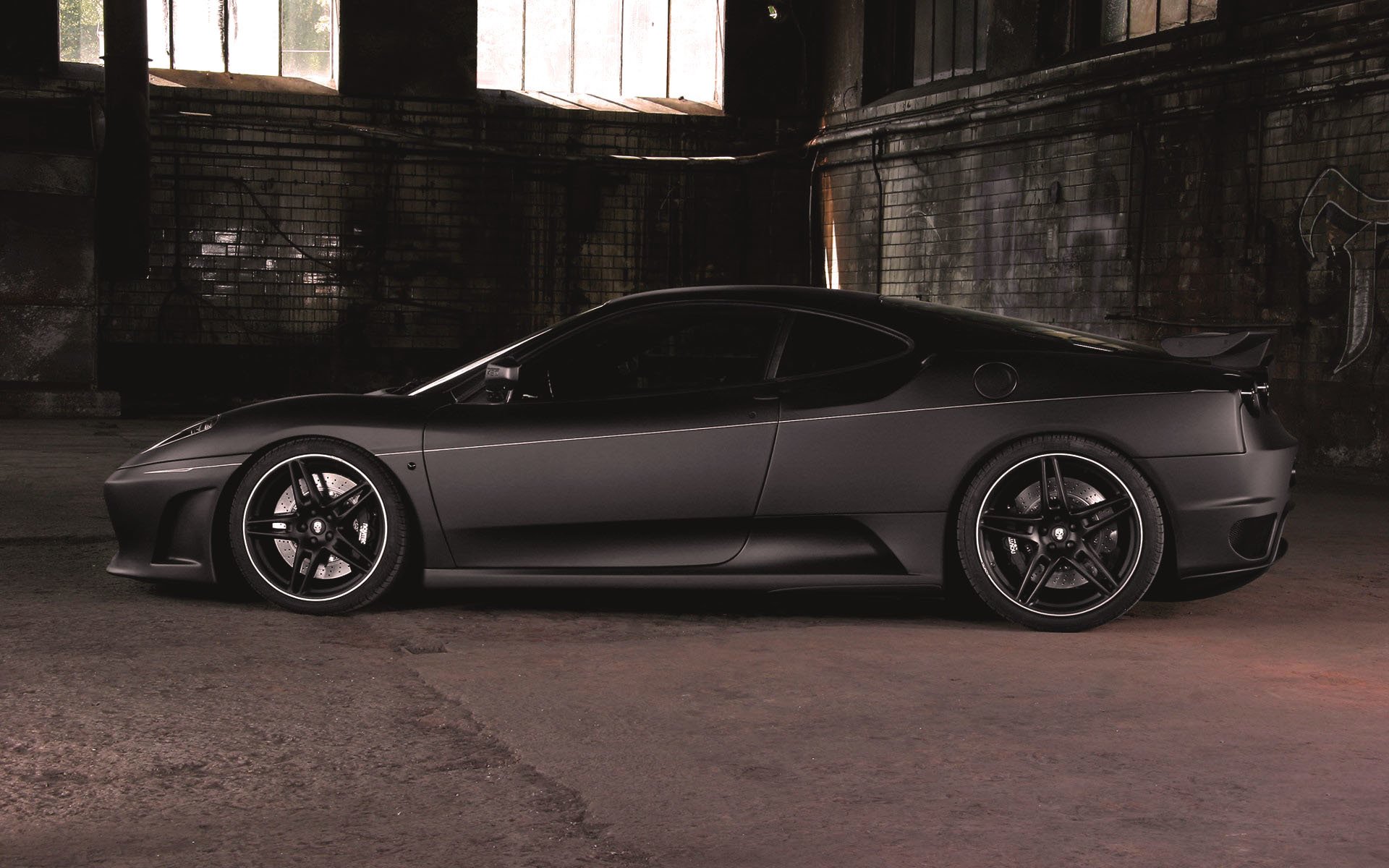 ferrari f430 ferrari auto car sports car side view matte black room