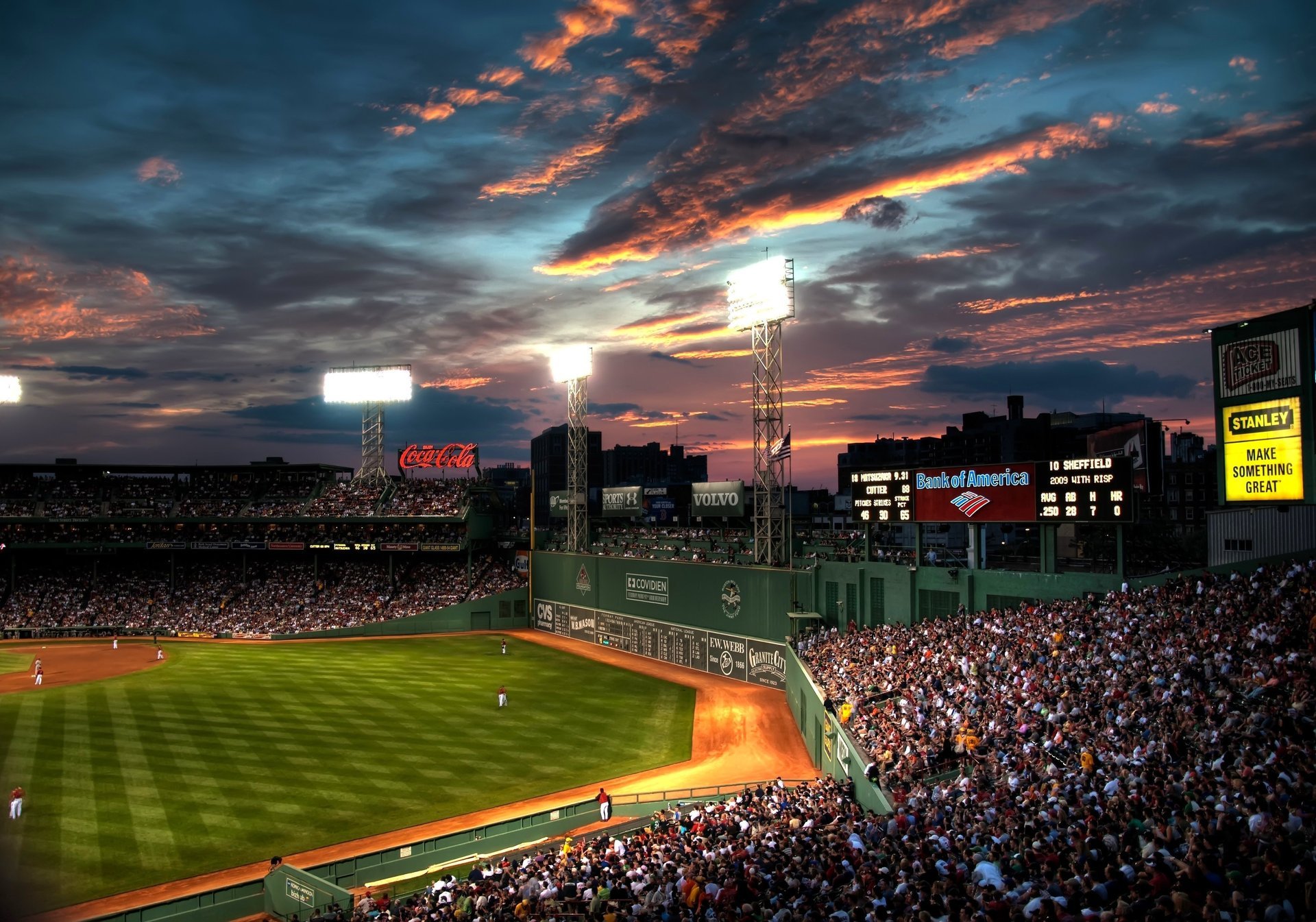 fenway beysball gens nuages boston park baseball