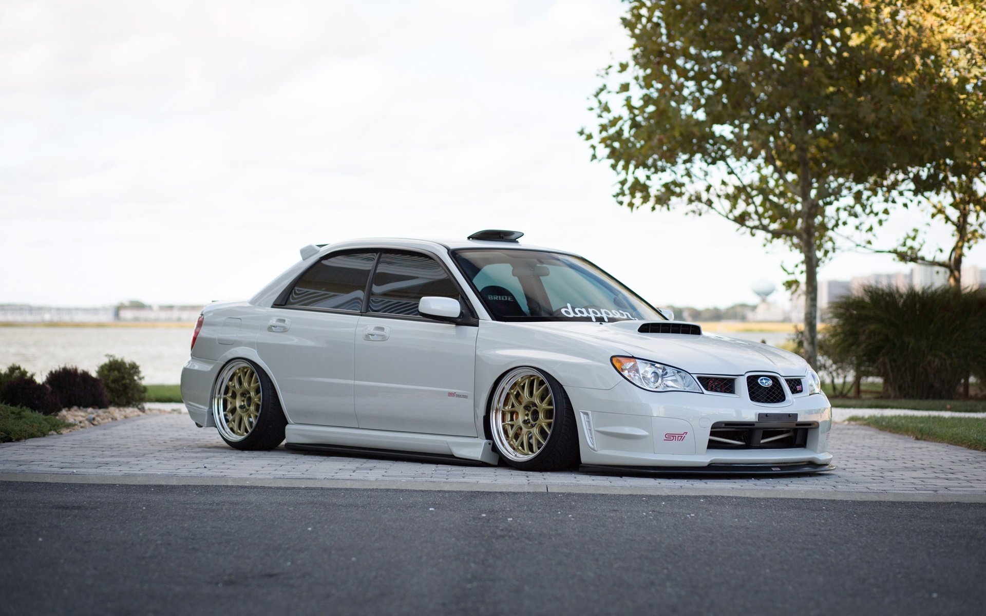 ubaru impreza subaru impreza sti jdm blanco blanco frente