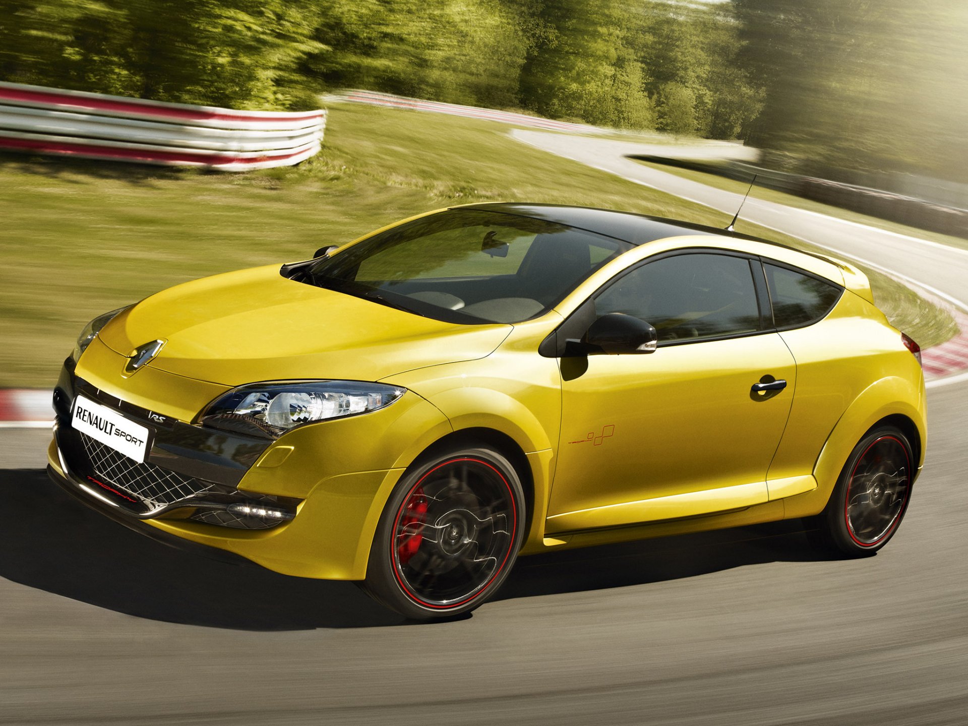 samochód samochód renault megane rs 250 sport ruch tor wyścigowy renault megane rs 250 żółty