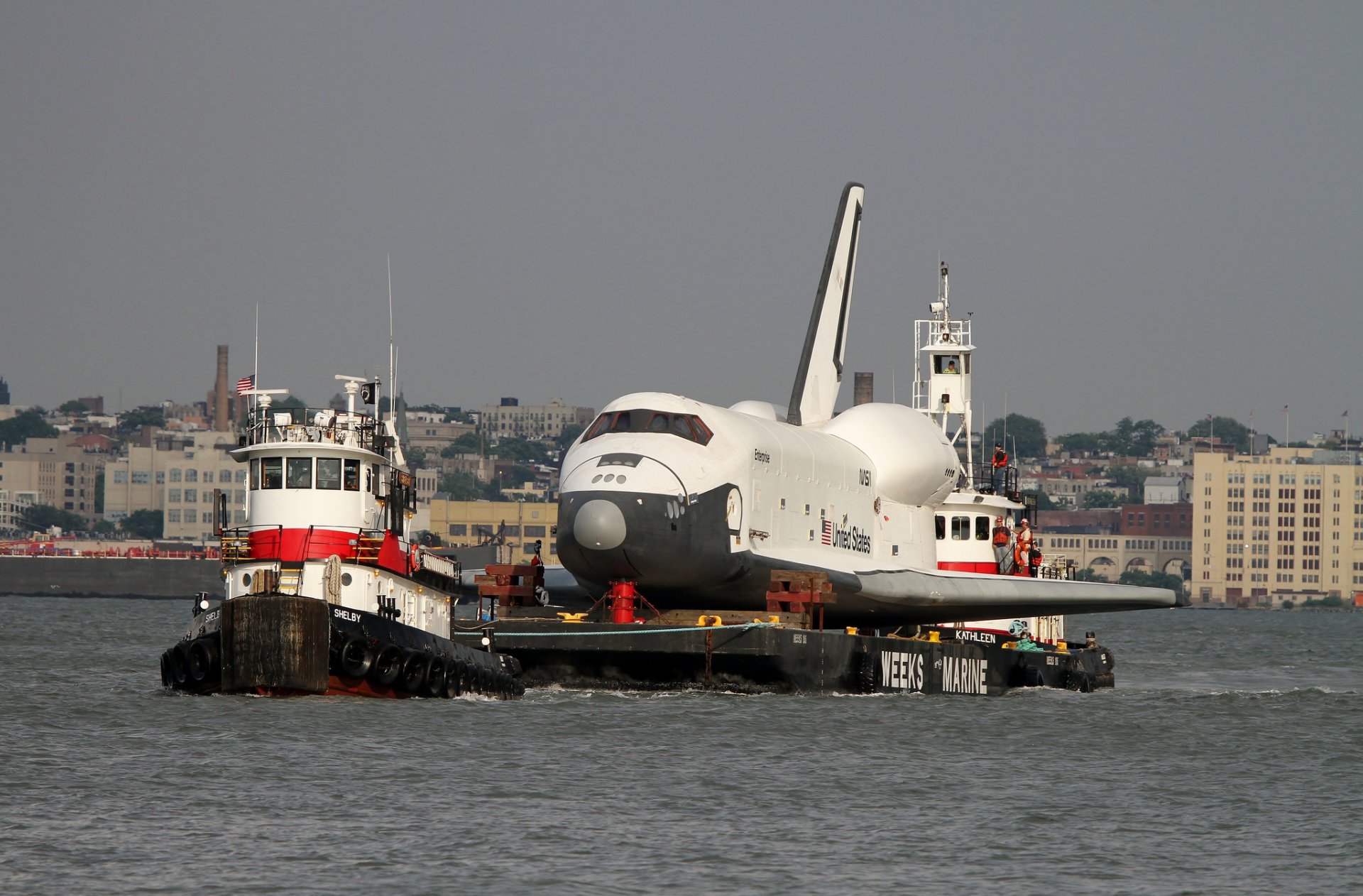 lift towing space shuttle enterprise