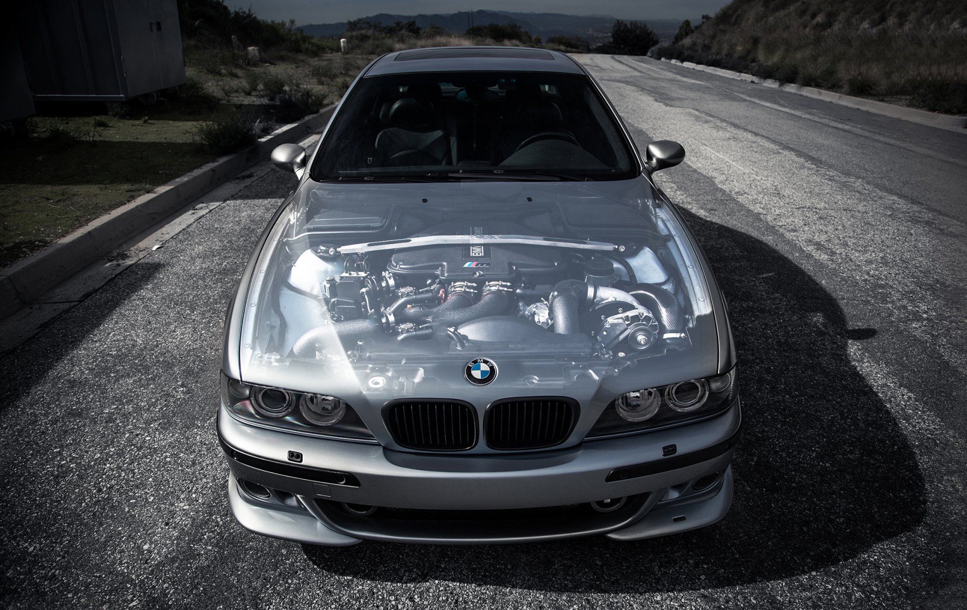 bmw e39 m5 bbs capot phares moteur