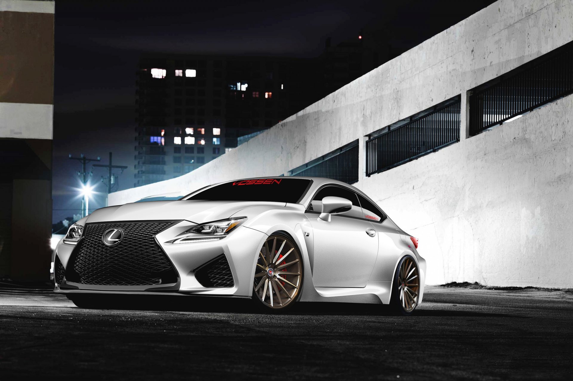 lexus rc f bianco anteriore