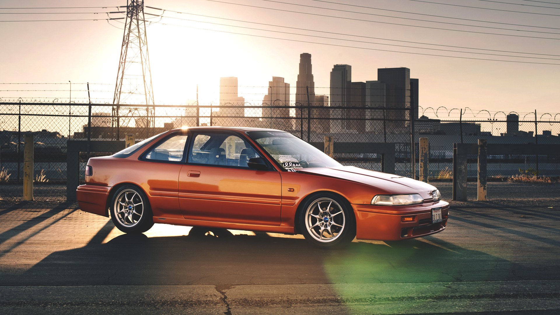 honda integra integration town sunset