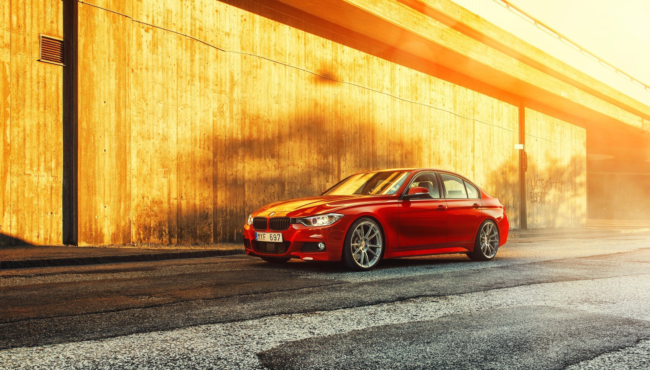 bmw 3 series sedan 335i red front