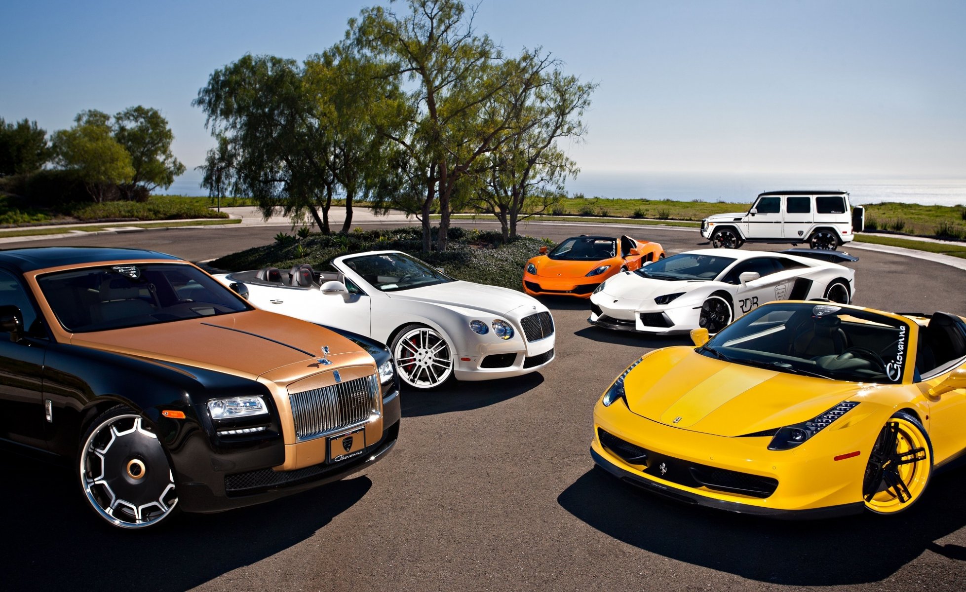 rolls-royce призрак bentley континентальный gtc кабриолет mclaren mp4-12c lamborghini aventador lp700-4 mercedes-benz g 63 amg ferrari italia паук vorsteiner джованна колеса тюнинг автомобили