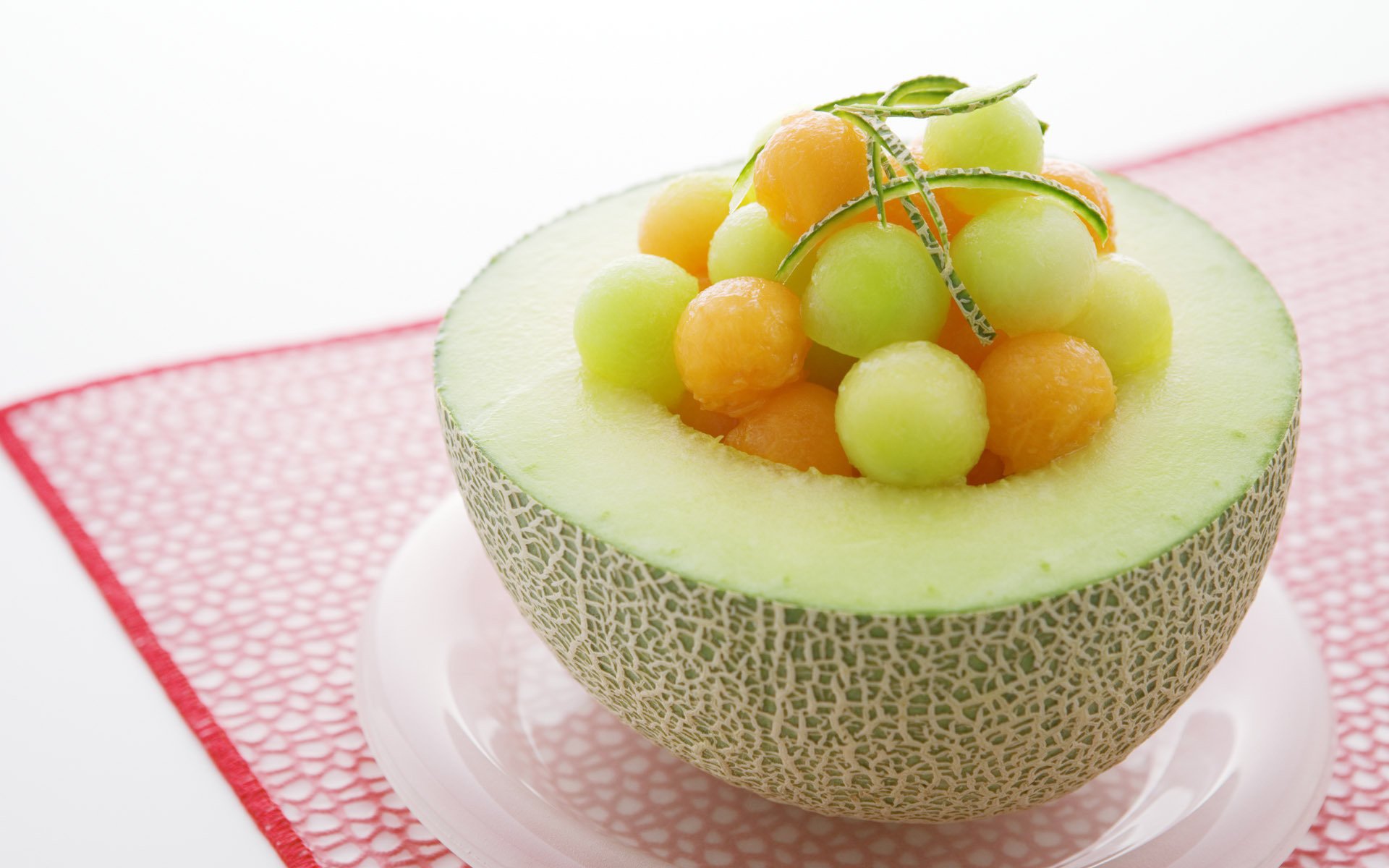 fond nourriture assiette raisin fruits melon