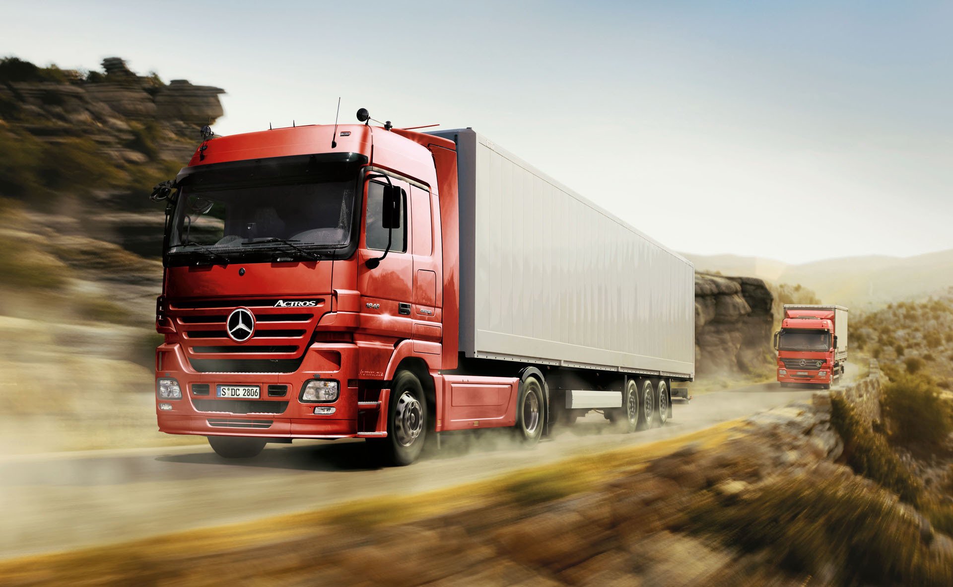 mercedes actros lastwagen traktoren trucker straße geschwindigkeit