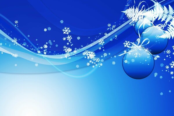 Giocattoli e ramoscelli di Natale blu