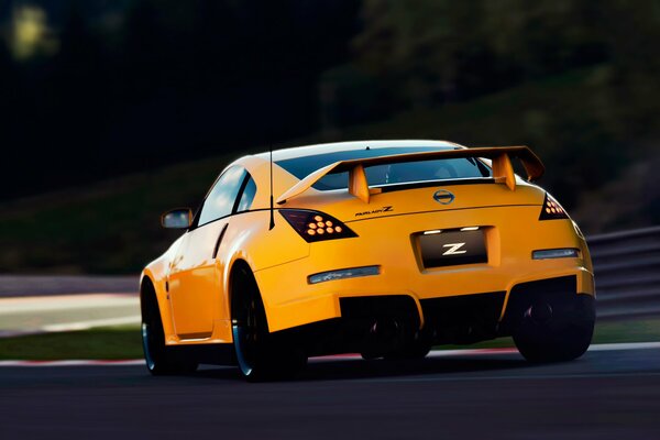 Yellow Nissan Sports Car