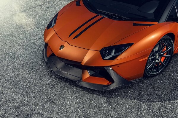 Orange supercar Lamborghini tuning