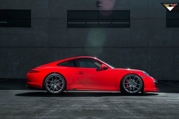 Rojo porsche 991 carrera s V-gt edition fondo de pantalla lateral