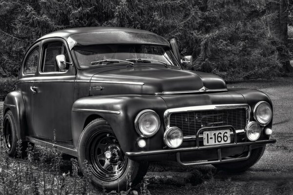 Auto retrò in bianco e nero foto carta da parati