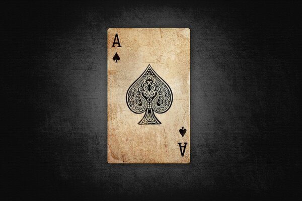 Ace of Spades on a black background