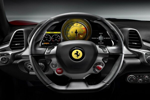 Car control panel from the Ferrari team